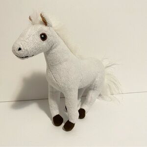 IKEA White Horse Plush Stuffed Animal Toy Sewn Eyes Soft Standing Pony Small 8”